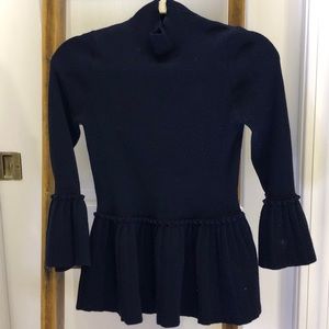 Ted Baker London peplum knit navy turtle neck
